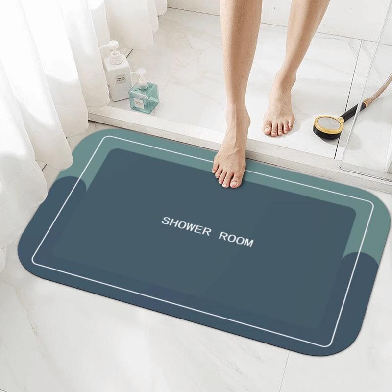 Diatom Mud Absorbent Floor Mat, Bathroom Light Luxury Floor Mat, Bathroom Toilet Anti Slip Quick Drying Floor Mat