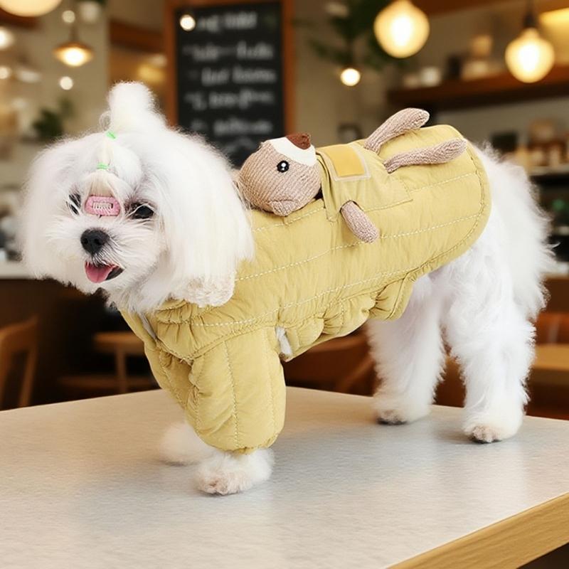 Pet Winter Clothing Warm Full Body Protections Easy On Off Design Machine Washable Padded Jackets For Dog Outdoor Walking