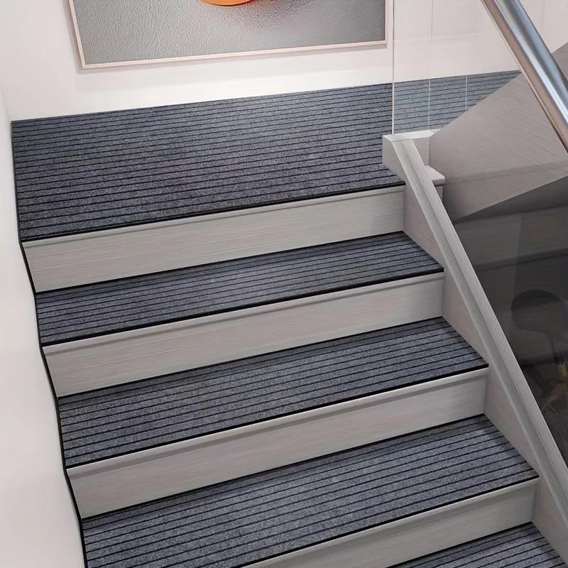 40cmx3m DIY Solid Color Striped Kitchen Door Mat Floor Mat Room Decoration Self-adhesive Non-slip Carpet Home Decor Hallway Rug