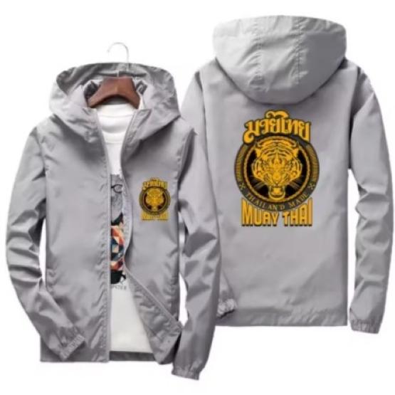 Kickboxing Boxing Tiger Muay Thai  MMA UFC Jacket Hood Sweatshirt Long Sleeve Unisex Men Women Zip Polyester Workout Print Training