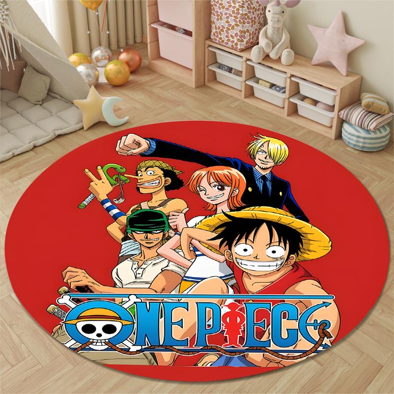 Circle Rug One Piece Straw Hat Crew Luffy Zoro Nami Anime Manga Game Room Decor