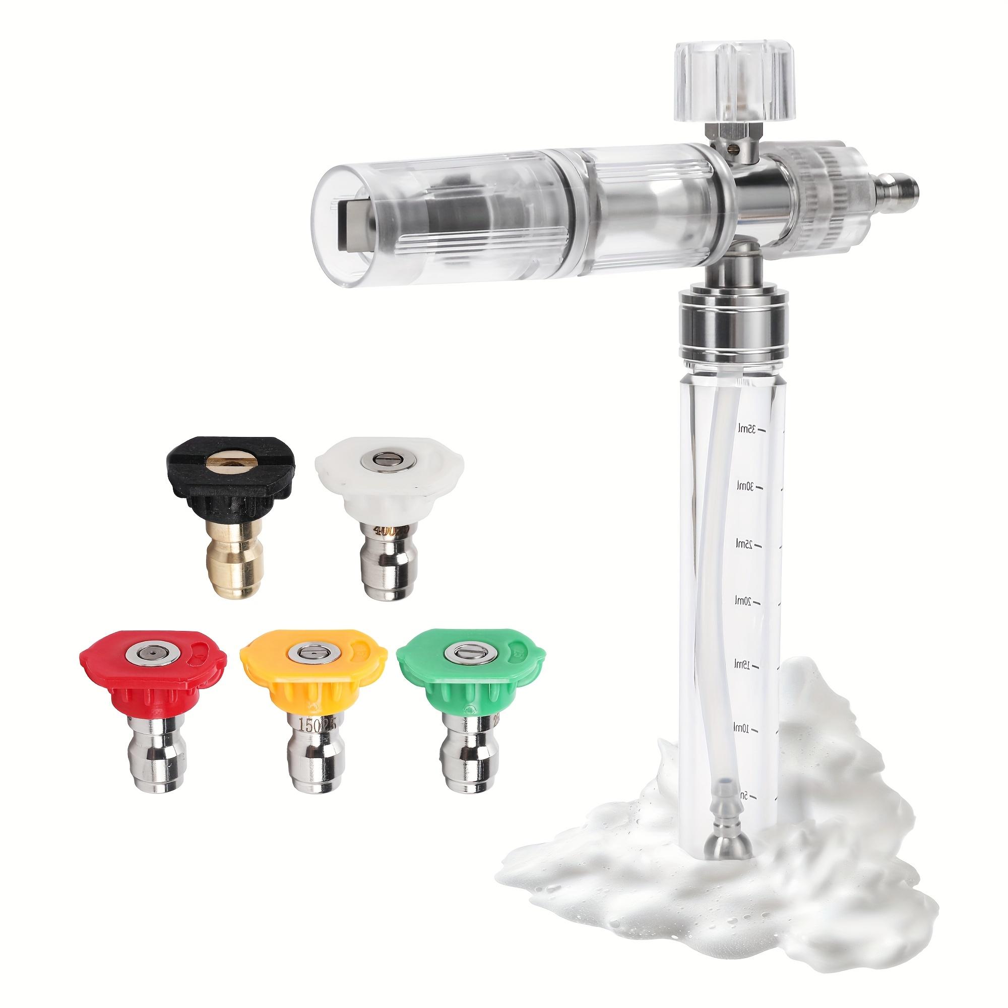 

1/4 Quick Connect Foam Cannon Pro, Transparent Soap Cannon with Adjustable Nozzle for Most Pressure Washer Accessories