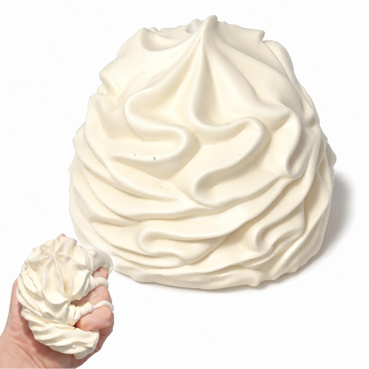Witte Gesimuleerde Room Knijpspeeltje, Zachte Siliconen Stressverlichter beige