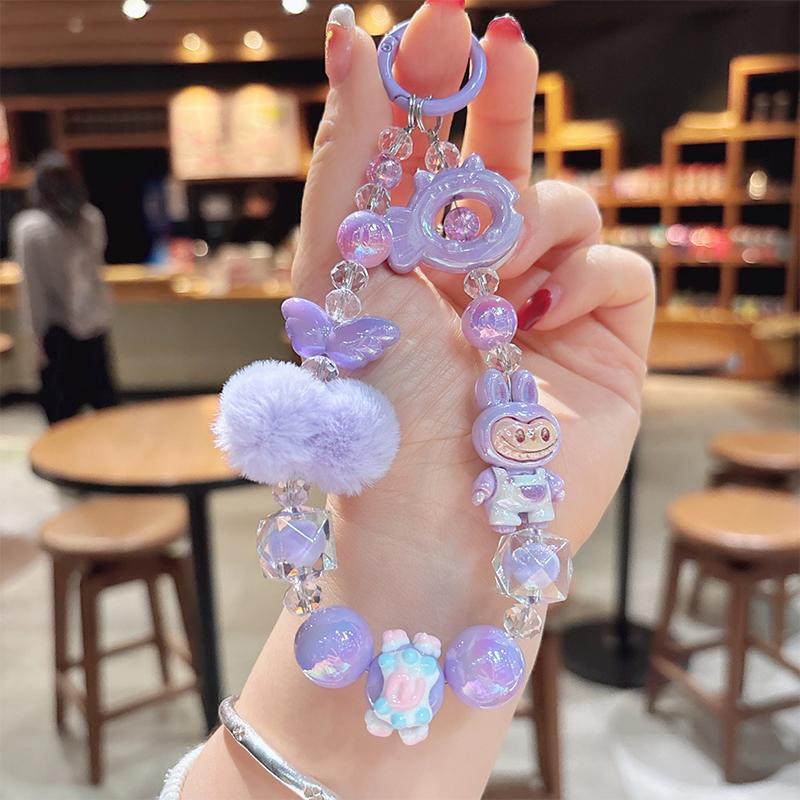 

Мультяшный Милый Кукла Бисером Цепочка для Телефона Универсальный Сладкий Противопотерянный Ремешок на Запястье для Телефона Шарм для Чехла для Наушников Украшение для Сумки Подарки фиолетовый