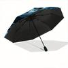 1pc Blue Electric Dragon Durable Cartoon Folding Umbrella,Compact Umbrella for Men and Women, Suitable for Travel or Daily Use.C062