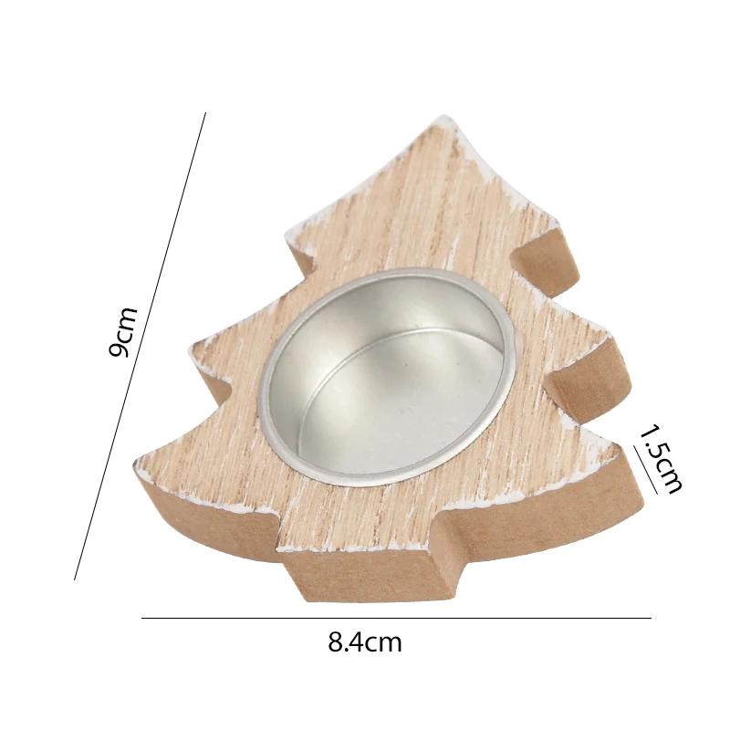 Christmas Wooden Candle Holder Snowflake Xmas Tree Candlestick 2025 Christmas Home Table Decorations Ornament New Year Gift