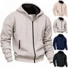 Heren Herfst En Winter Warm En Pluizig Functioneel Ins Capuchon Rits Casual Jas