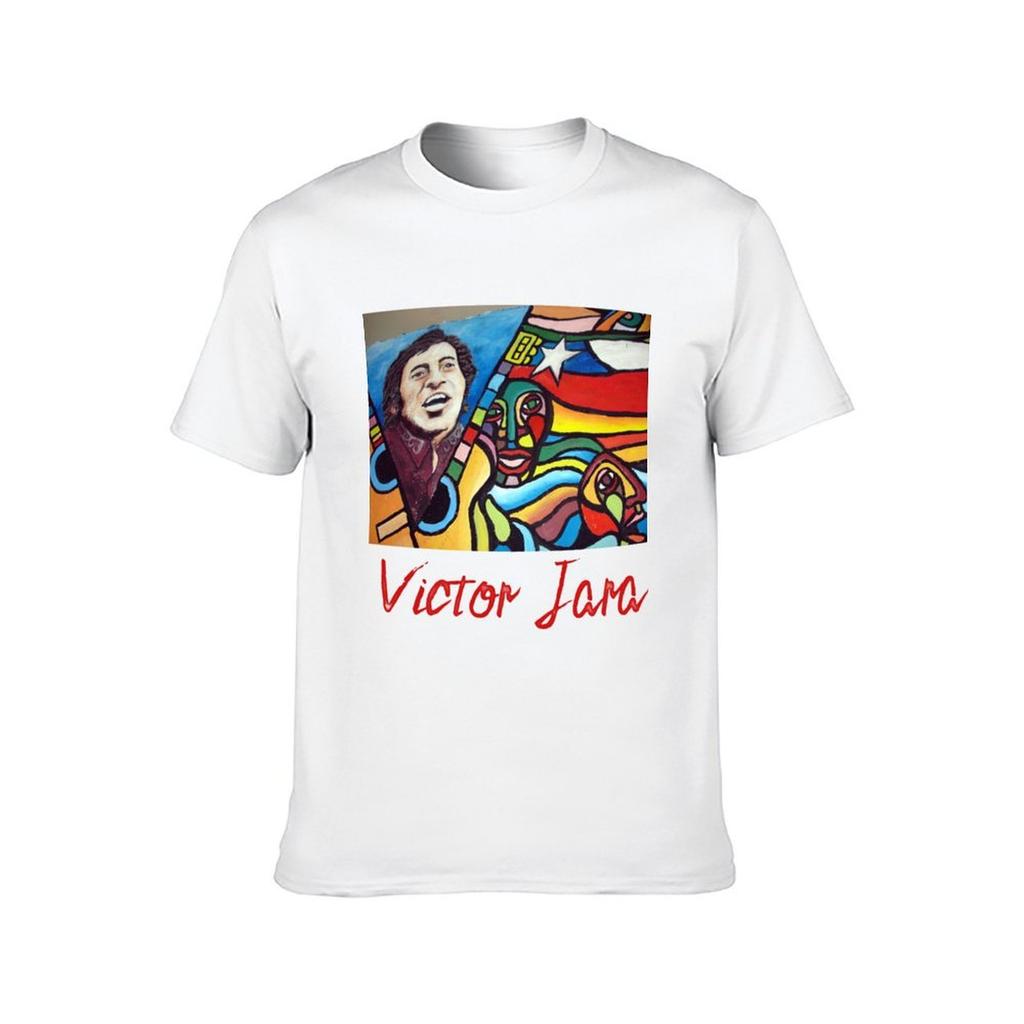 Victor Jara (Chile) Mural T-Shirt man t shirt cotton t shirt for man 100 percent cotton T-Shirt
