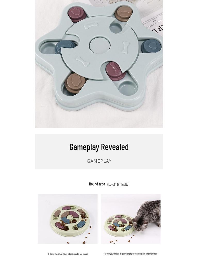 Pet Dog Puzzle Slow Feeder Bowl - Bite-Resistant, Leak-Proof Interactive Decompression Toy.