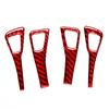 4Pcs Red Carbon Fiber Window Lift Switch Button Cover Trim For Tesla Model 3/Y