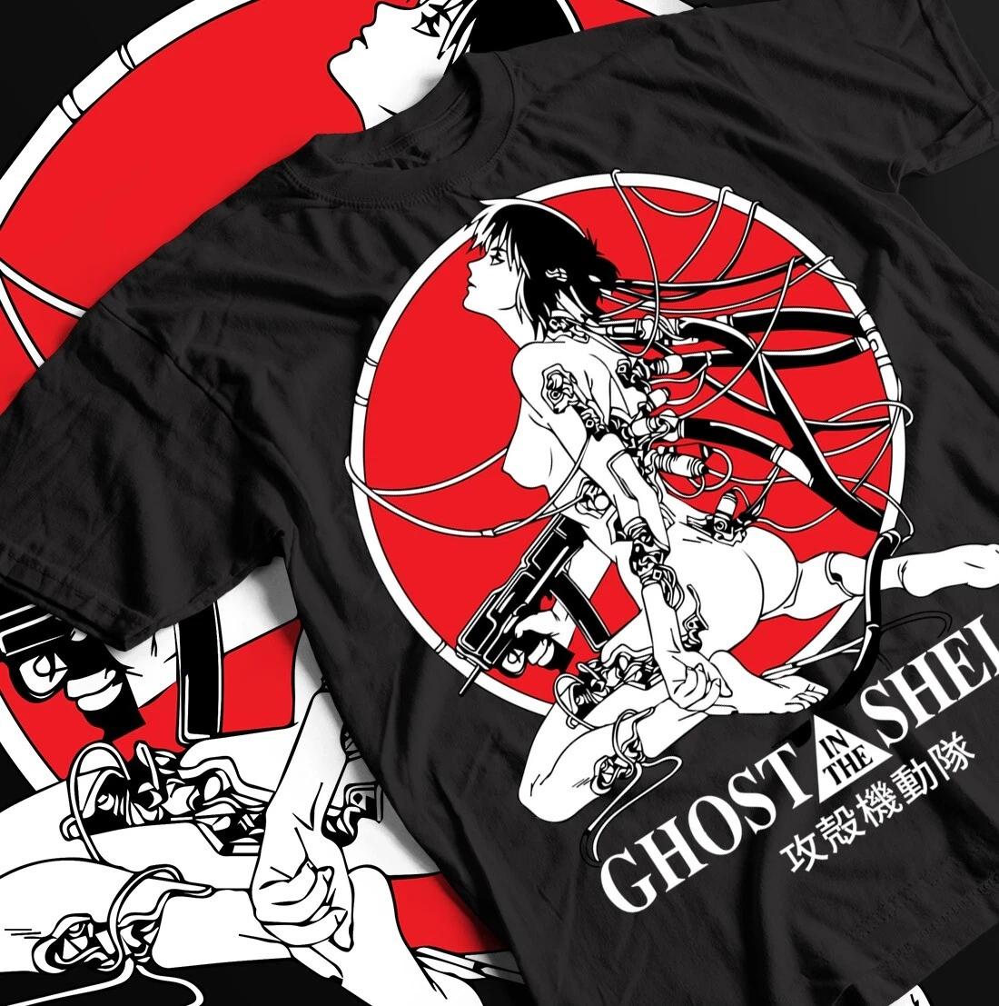 Ghost in The Shell  Motoko Kusana Aesthetics Anime Japanese Movie Mens and Womens Summer Cotton Loose Casual Tshirt XL