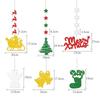12pcs Christmas Decorations Decals Pendants Bells Reindeer Angels Christmas Tree Ornaments Hanging Decorations Atmosphere Setting Props