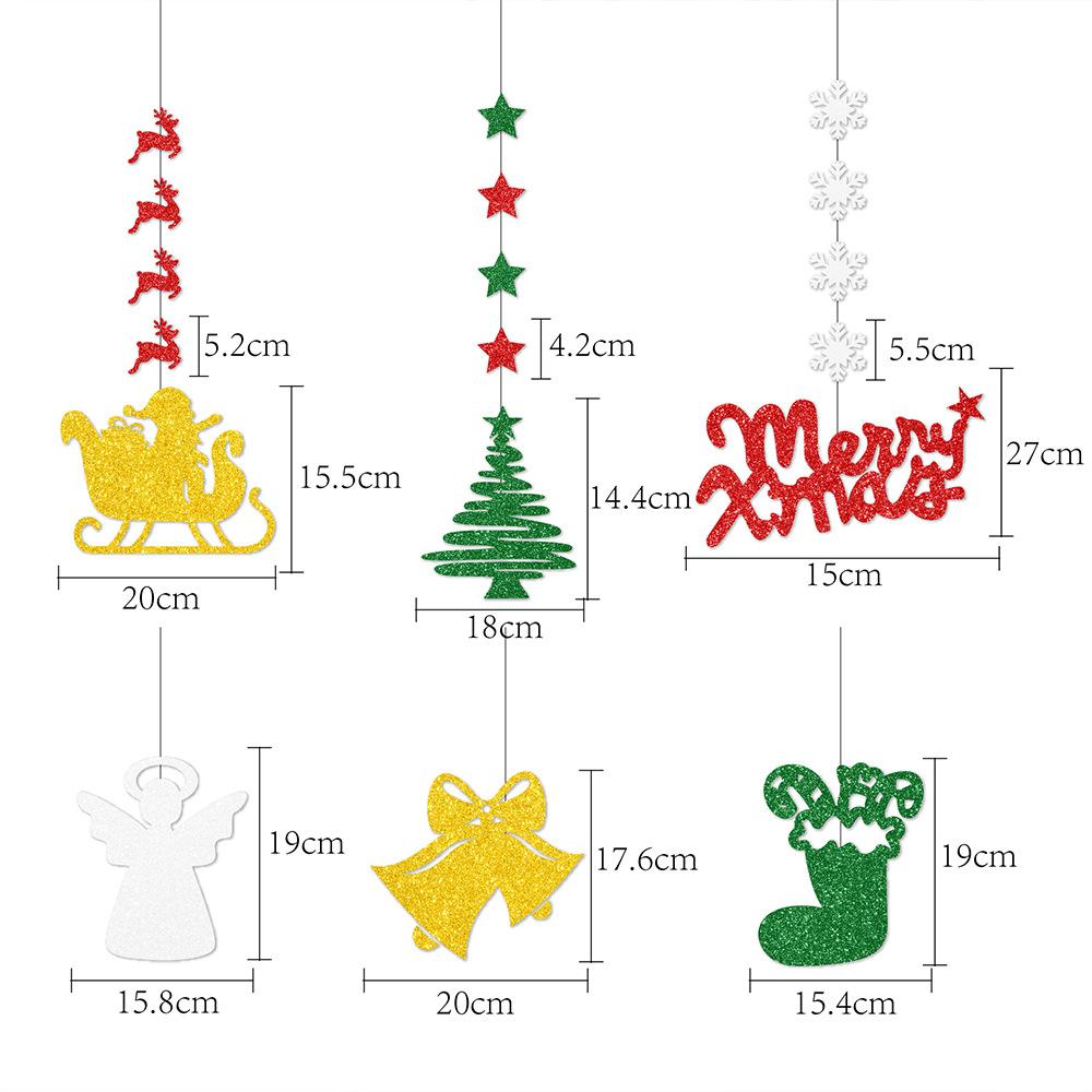 12pcs Christmas Decorations Decals Pendants Bells Reindeer Angels Christmas Tree Ornaments Hanging Decorations Atmosphere Setting Props