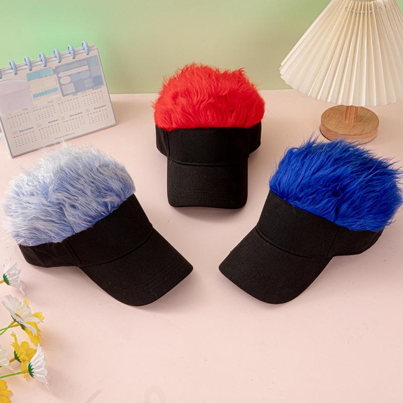 Multicolor Wig Baseball Cap For Men Women Hip Hop Hat Fashion Colorful Fur Peaked Cap Internet Celebrity Funny Party Hat