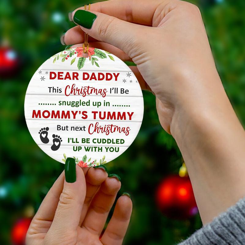 Geschenke für neue Väter - Geschenke für Väter zum ersten Mal - Bumps erste Weihnachtskugel - Erwarten Baby unterwegs, Lustiger werdender Vater, Weihnachtsbaumschmuck Andenken
