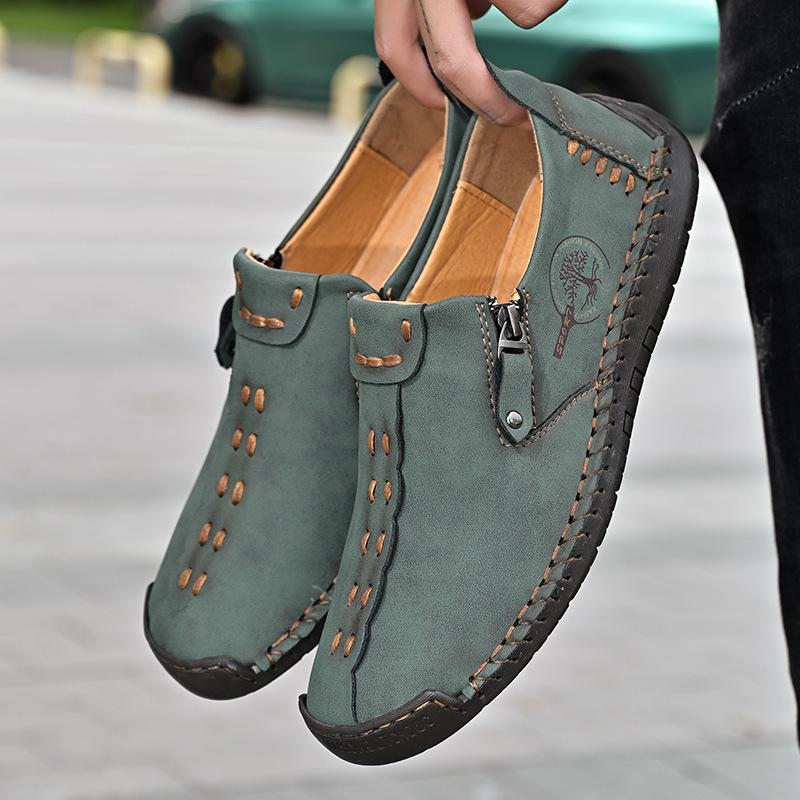 Men Casual Leather Shoes Comfortable Anti-slip Flat Shoes Soft Leather Shoes