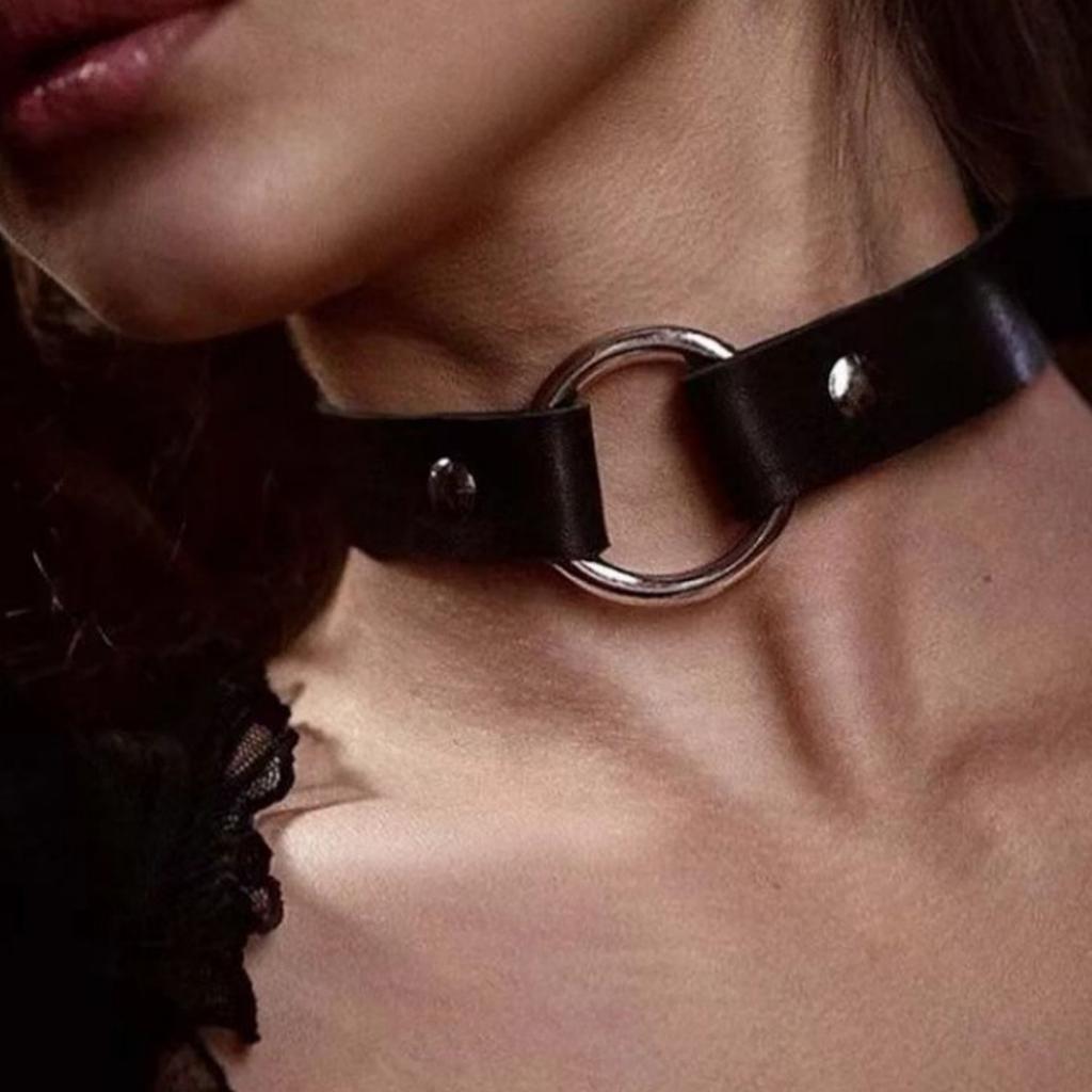 Punk Hip-Hop Pu Leather Fashion Circle Necklace, Men'S And Women'S Collars, Daily Holiday Party Clothing Decoration