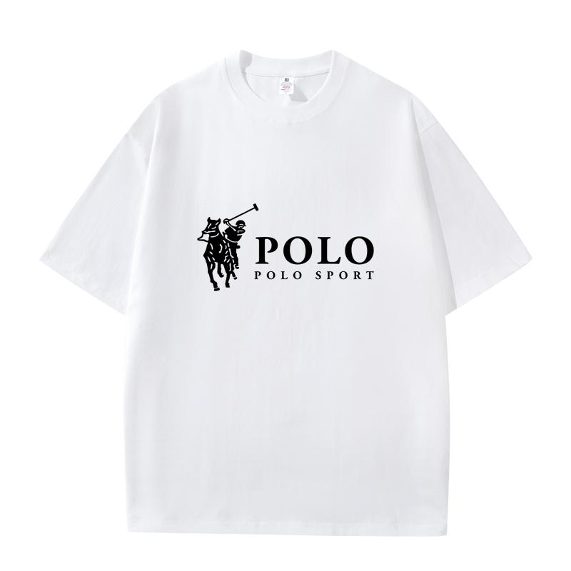 D06-111 MINISO 2026 Summer POLO SPORT Classic Logo Men Women 100% Cotton T-Shirt Casual Short Sleeve O-Neck Top