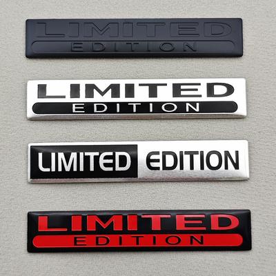 2PCS Metal Aluminium LIMITED EDITION Logo Emblem 3D Chorme Silver Black Red Car Sticker Fender Trunk Badge Decal Car Accessories