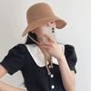Korean Straw Sun Hat for Women Summer Japanese Cute Strap Cap Summer Travel Versatile Sunscreen Wide Brim Bucket Hats
