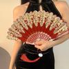 1PC Classica Gift Plastic Dance Performance Folding Colorful New Chinese Style Ancient Style Fan Elegant Carved Photography