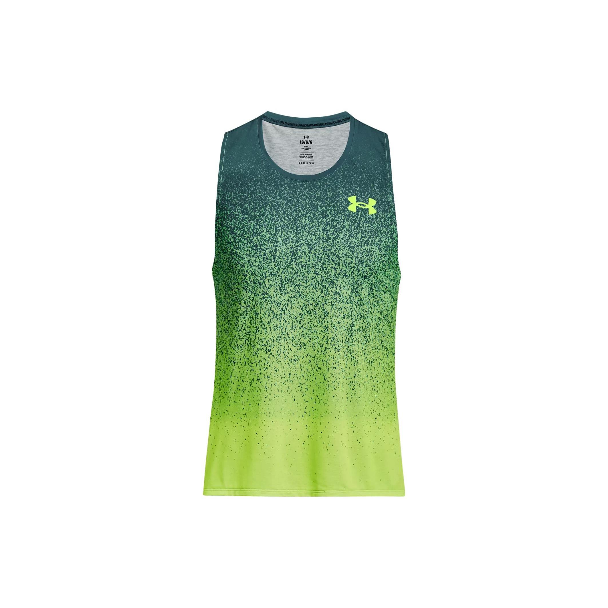 Under Armour Rush Logo Tank Green Men s 1377314-722 M