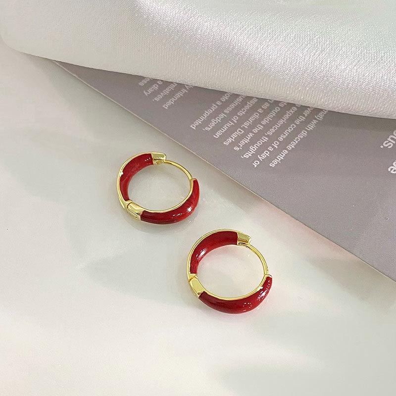 Glue-drop Asymmetric Ear Button for Women's Daily Commuting Versatile Light Luxury High-end Temperament Ear Decoration