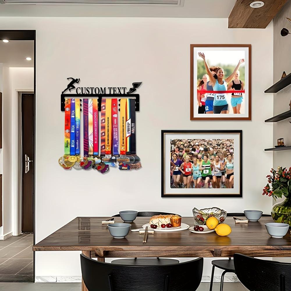 Custom Sports Award Holder - Personalized Metal Display for Trophies, Home & Office Decor, Rustic Wall Art, Custom Sign, Utility Hooks.