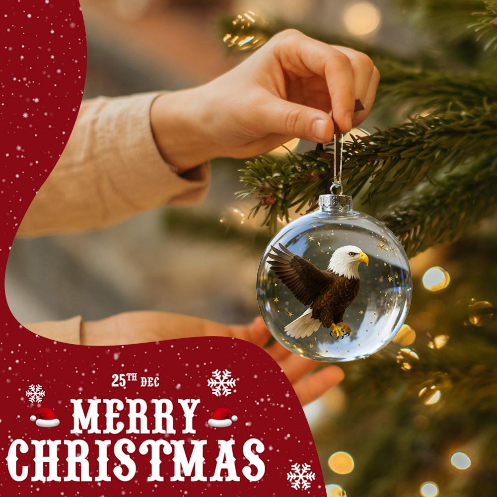 Ornements Boules de Noël en Verre Avec Oiseau Aigle Colombe Perroquet Pour Sapin de Noël Fête de Fête Ornements Suspendus Décorations Xmas O2I4