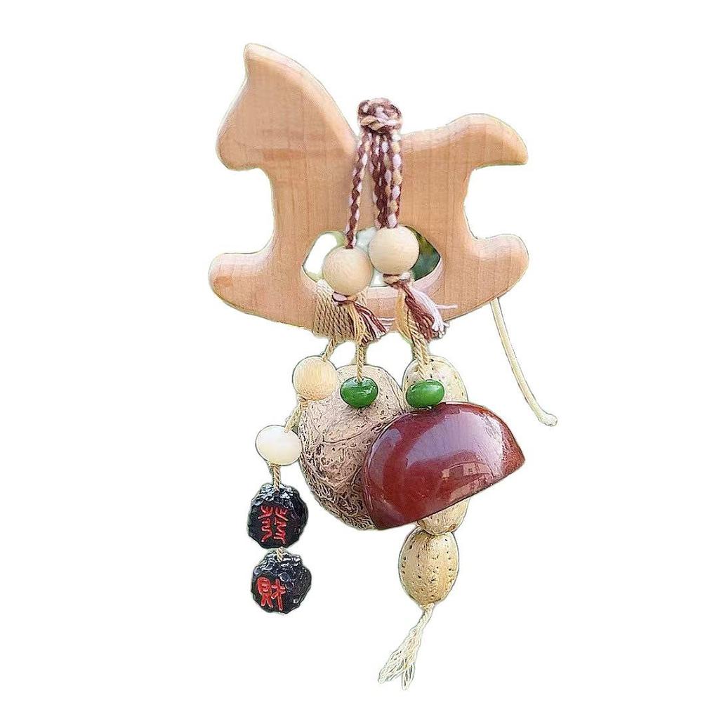 Zodiac Horse Rosewood Wind Chime Merry-Go-Round Pendant Ornament
