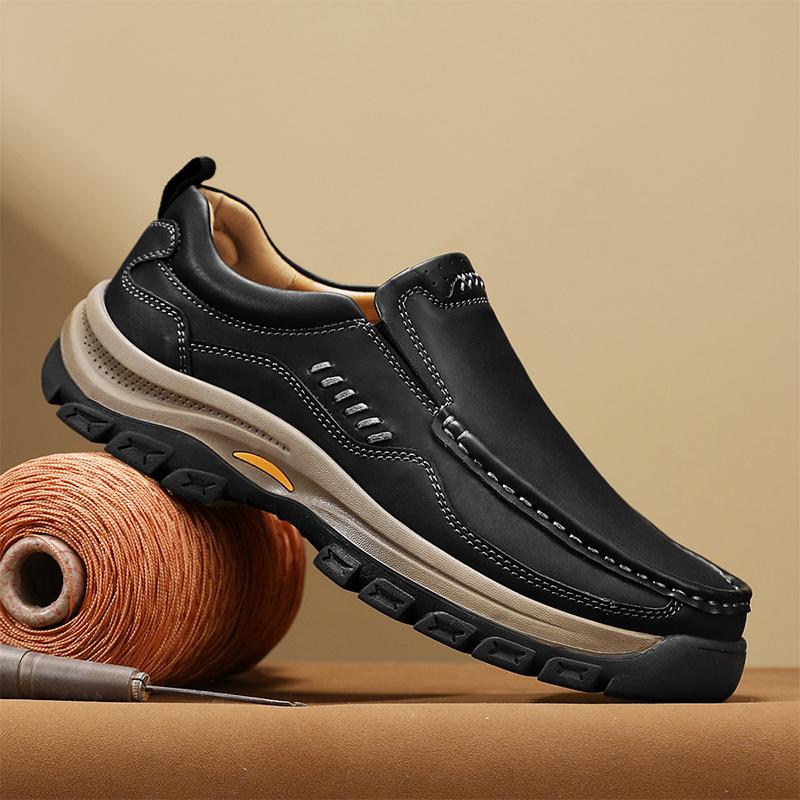Fashion Vintage Style Men's Casual Slip on Shoes Stylish Trendy Hiking Shoes Non-slip Sports Loafers Comfortable Male Treking Footwear
