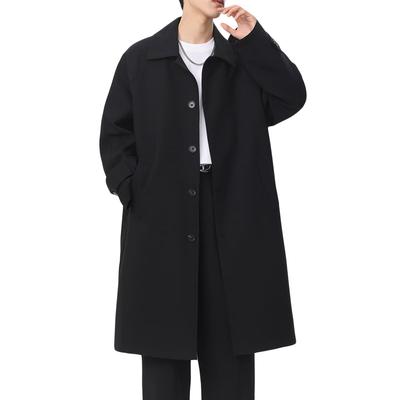 WUXZHI Trench Coat for Men and Long Coat with Turndown Loose Business Plus Unisex Fashion Women, Collar, Fit, Casual, Spring/Autumn, Oversized, Sizes,