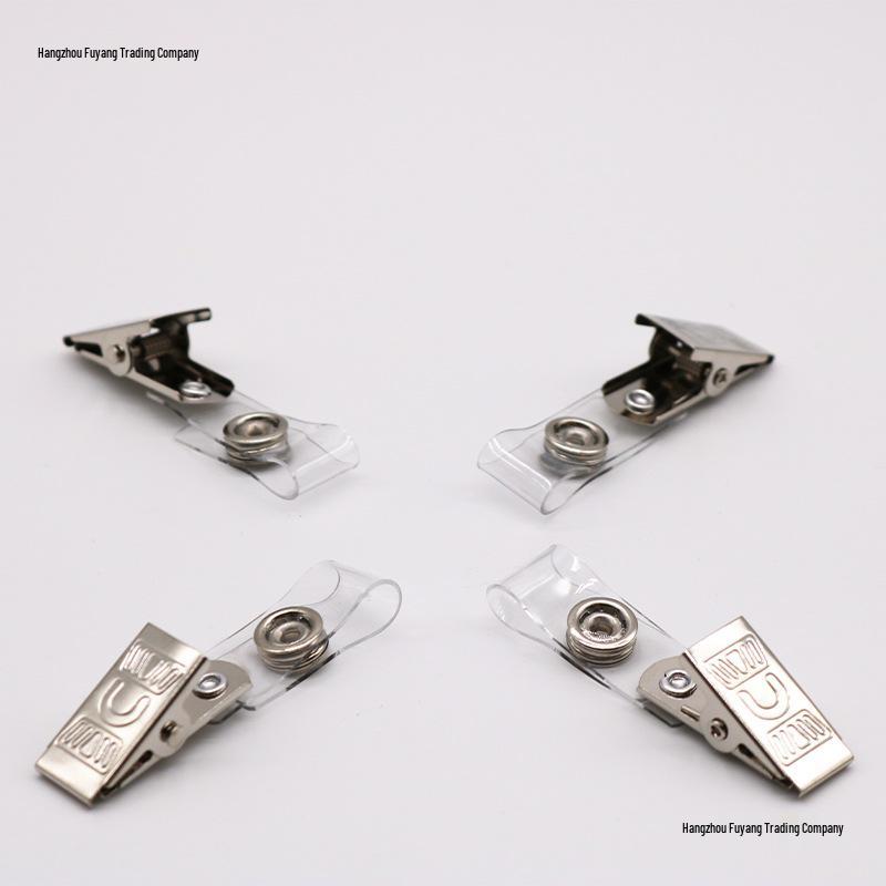 Thickened Plastic ID Card & Name Tag Holder with Metal Clip for Students