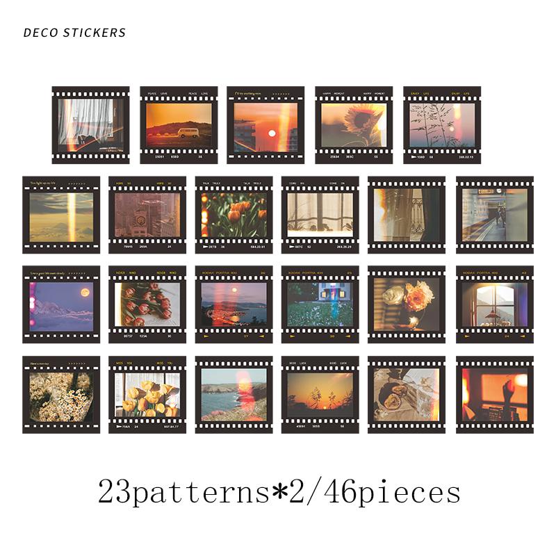 Journamm 44-46pcs Vintage Stickers Cute Flower Sticky DIY Scrapbooking Decor Junk Journal Collage Photo Album Sticker Stationery