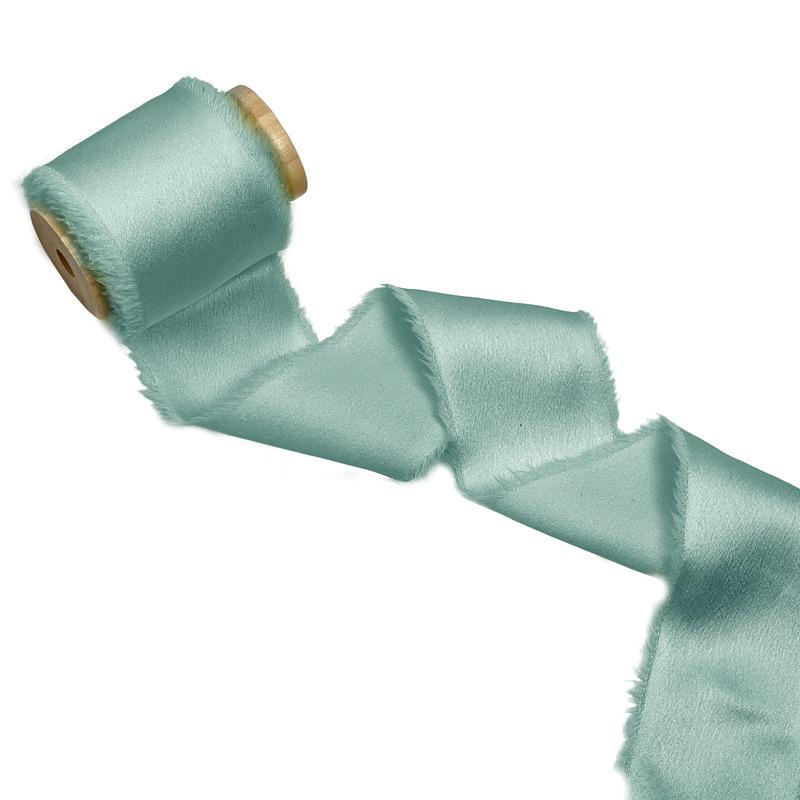 4CM*5yard Frayed Silk Ribbon Edged Wrinkle Handmade Ripped Wedding Party Flower Bouquet Gift Packing Decorations Pink DIY Craft