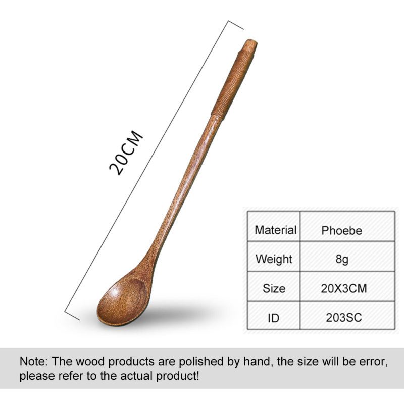 

Деревянные ложки с длинной ручкой для приготовления пищи, ложки для размешивания чая и кофе, ложки для меда и чая, кофейные аксессуары