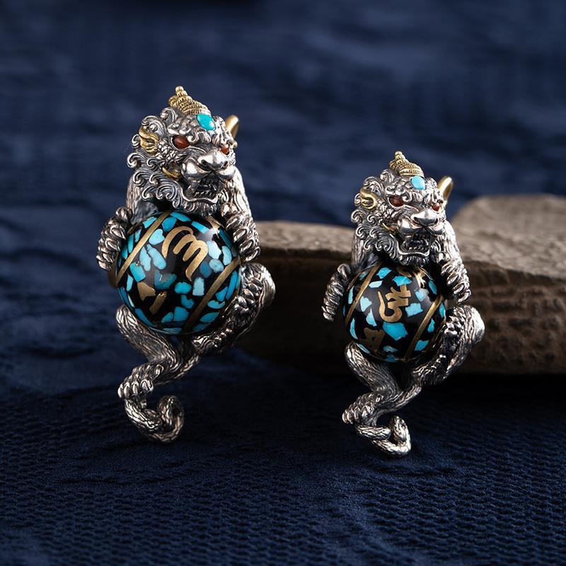 

Новый Lucky Pixiu, шестисимвольная подвеска с мантрой и бусинами, брелок для ключей, подвеска для сумки, подвеска со злыми духами для мужчин и женщин