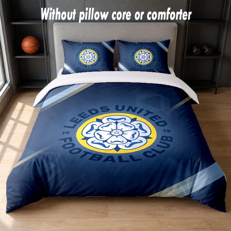Set Biancheria da Letto Leeds United 1 Copripiumino + 2 Federe Morbido Traspirante Biancheria da Letto per la Casa