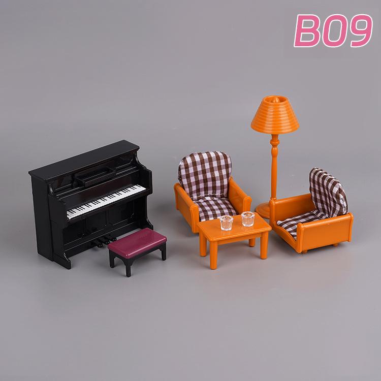 Animal Family Mini Rabbit Doll House Children'S Play House Simulation Furniture Set Doll House Girl Toys