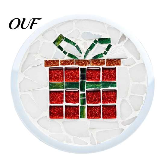 Creative Parent Child Interaction DIY Acrylic Coaster Making Kit, Christmas Theme Decorative Craft, Waterproof Drink Set Table Mat for Holiday