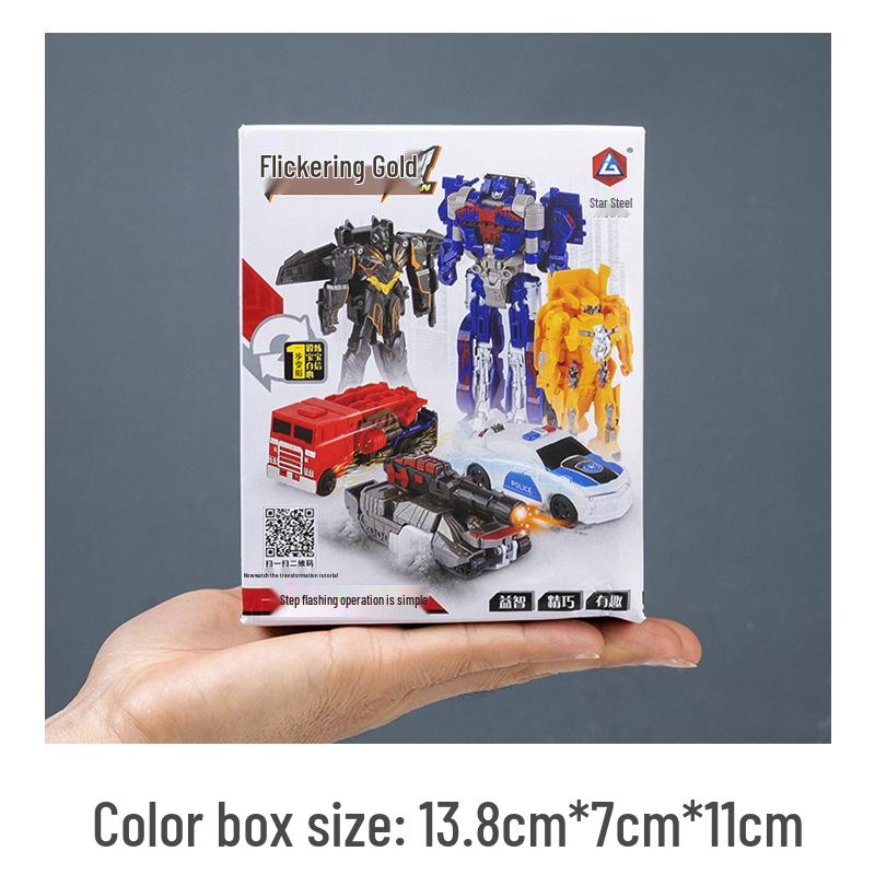 One-Step Transforming Car Toy: Children's Educational Robot Action Figure - Optimus Prime & Bumblebee Gift