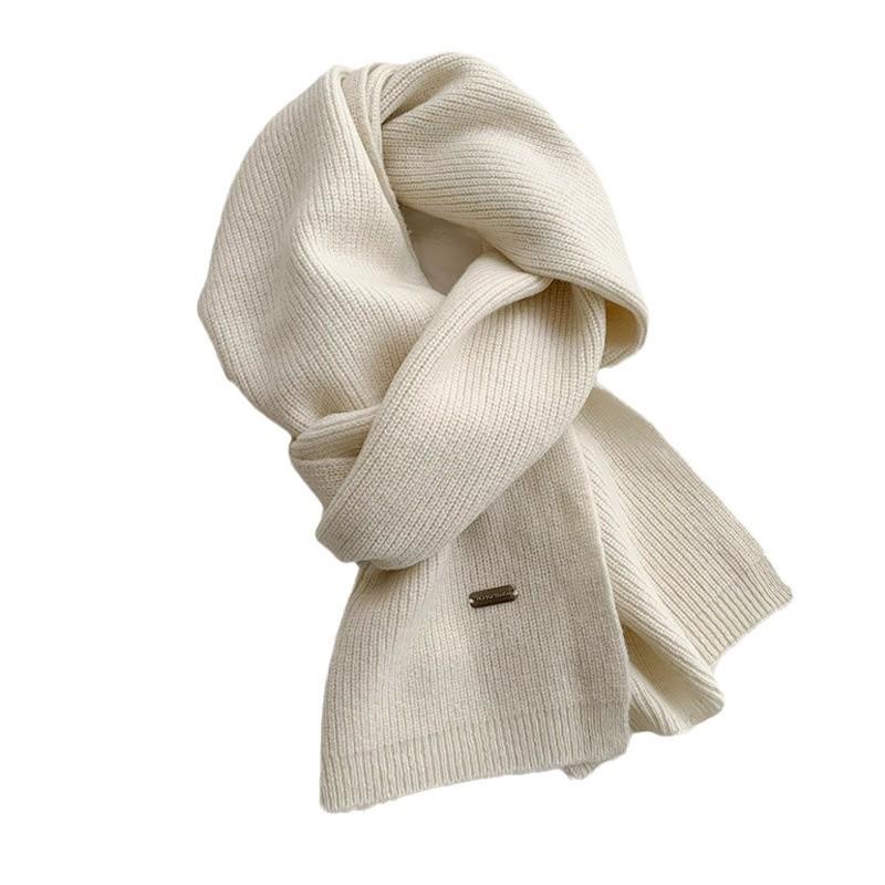 Scarf Women's Winter Scarf Solid Color Versatile Korean New Popular Winter Soft Knitting Men