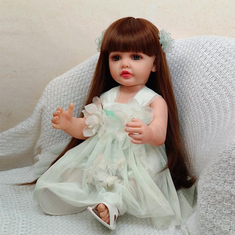 55cm Baby Silicone Reborn Doll For Girls 55cm Cute Bb Newborn Realistic Soft Mold Doll Kits Princess Cute Gift Toys for Kid