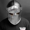 Black and Chrome Barbuta Helmet  Medieval Combat Ready Warrior Headgear for Reenactment, Militaria Display  Fantasy Collectors