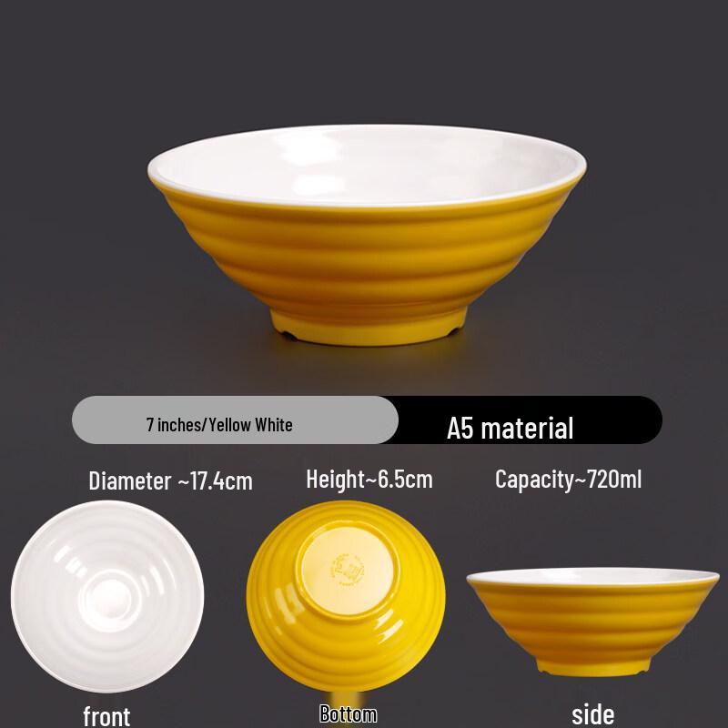A5 Melamine Double-Color Threaded Noodle Bowl