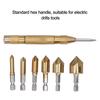 6pcs 90 Degree Countersink Drill Bit Set 5 Flute Chamfering Tool  Woodworking Drilling