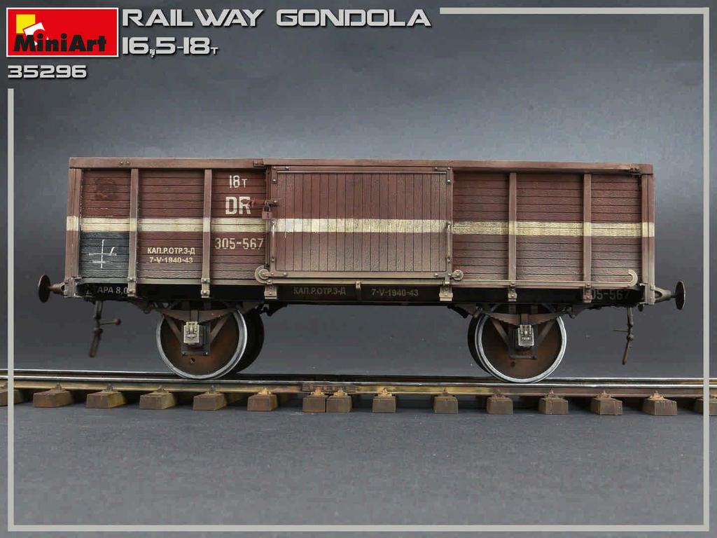 MiniArt German Army Gondola Freight Car with 5 Soldiers Plastic Model Kit MA35296 1/35 16.5-18t