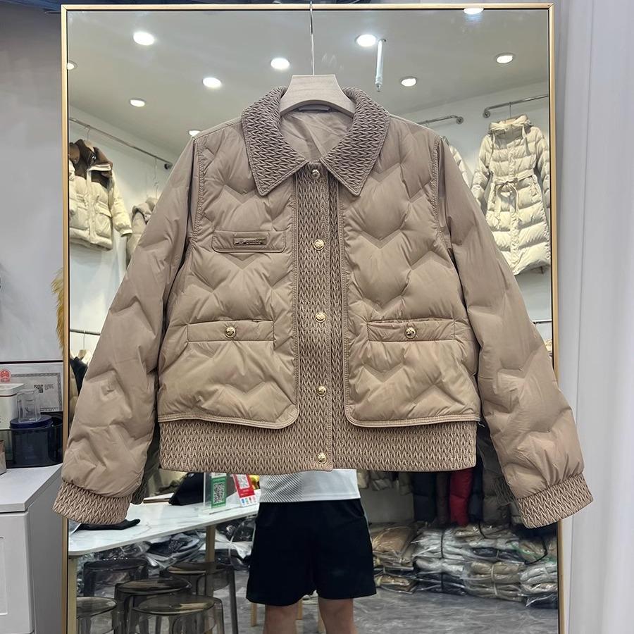 Women Cotton Padded Coats Autumn Winter Lightweight Fashion Turn-down Collar Quilted Jacket Outerwear Female Warm Overcoats