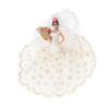 Spanish Flamenco Doll, White, with Fan, Flamenco Dancer, Marin, White Dance Costume, Sma-705w