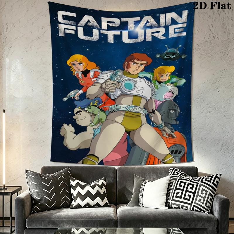 Captain Future Wall Tapestry Aesthetic Wall Hanging Printed Fabric Blanket Decorative Tapestries for Bedroom Living Room Home Decor